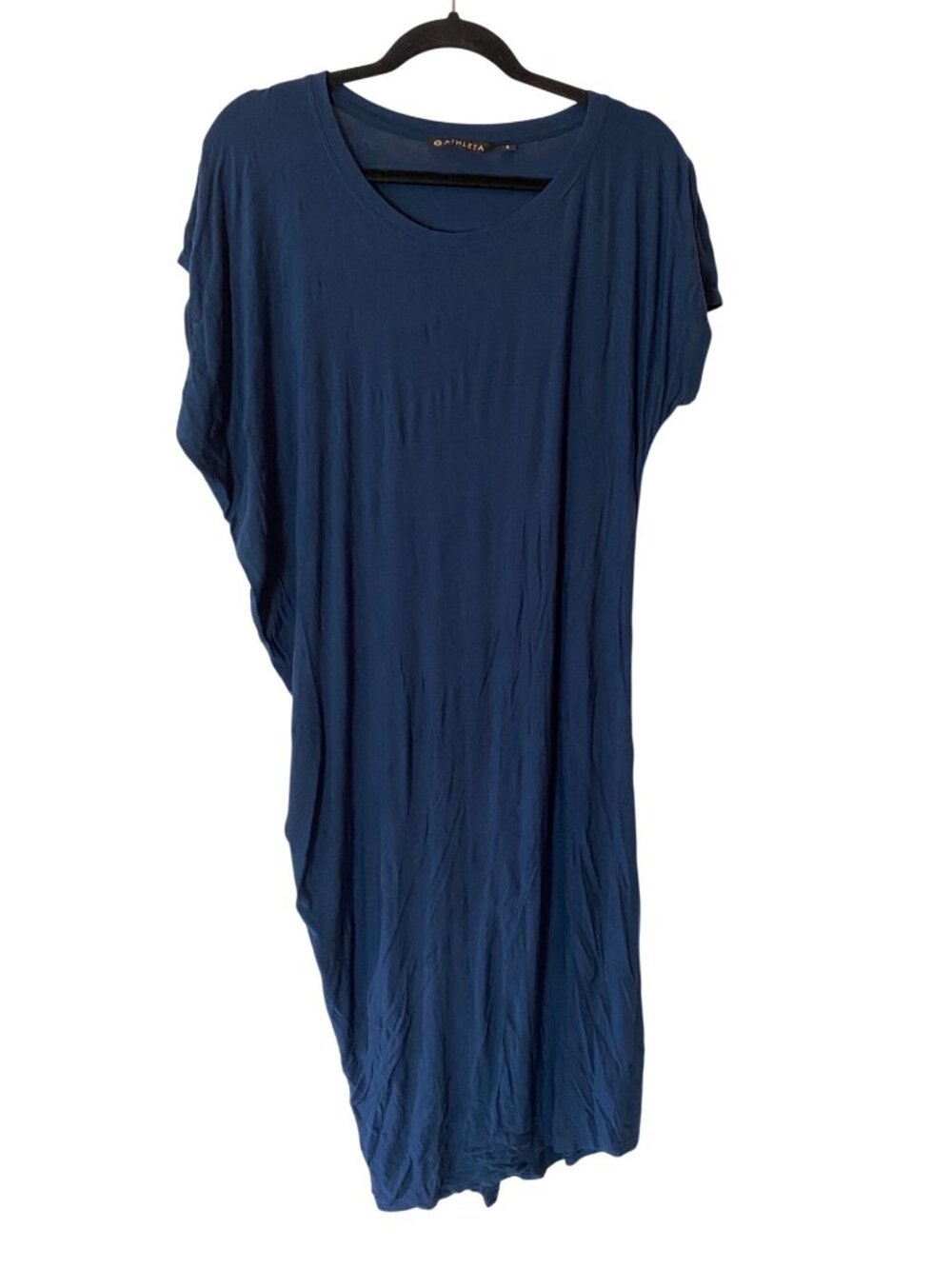 Athleta Sun Lover High Low Navy Blue Asymmetrical Midi Dress Small
